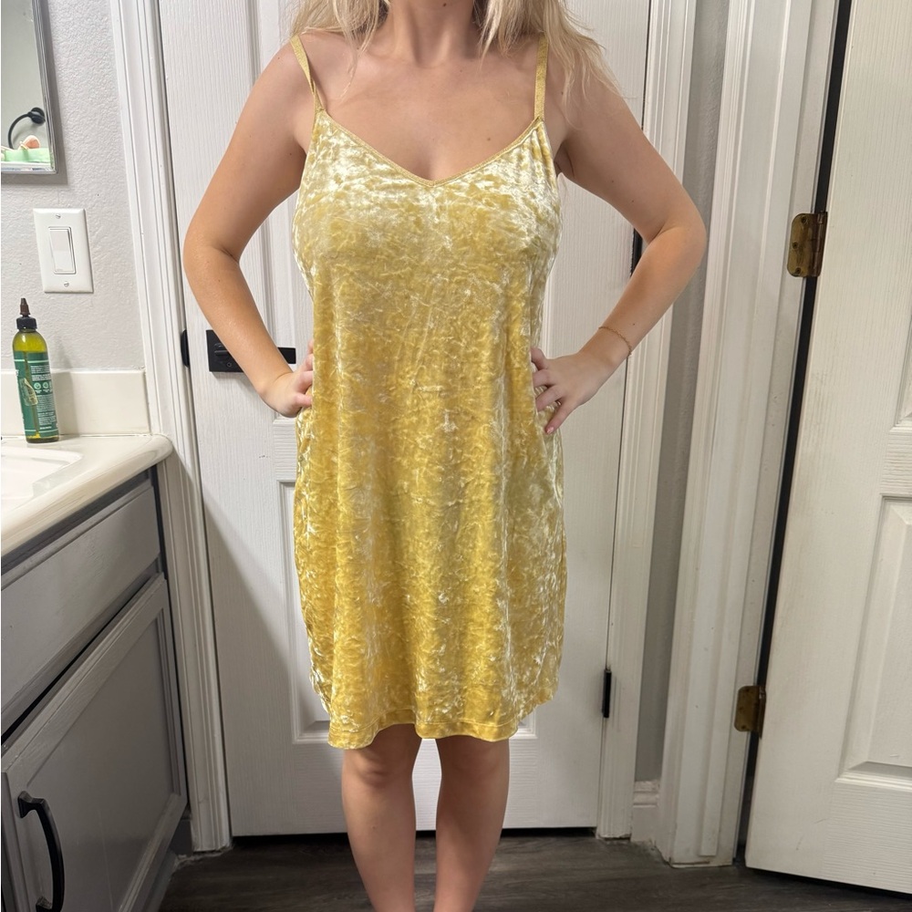 Velvet Gold Slip Dress